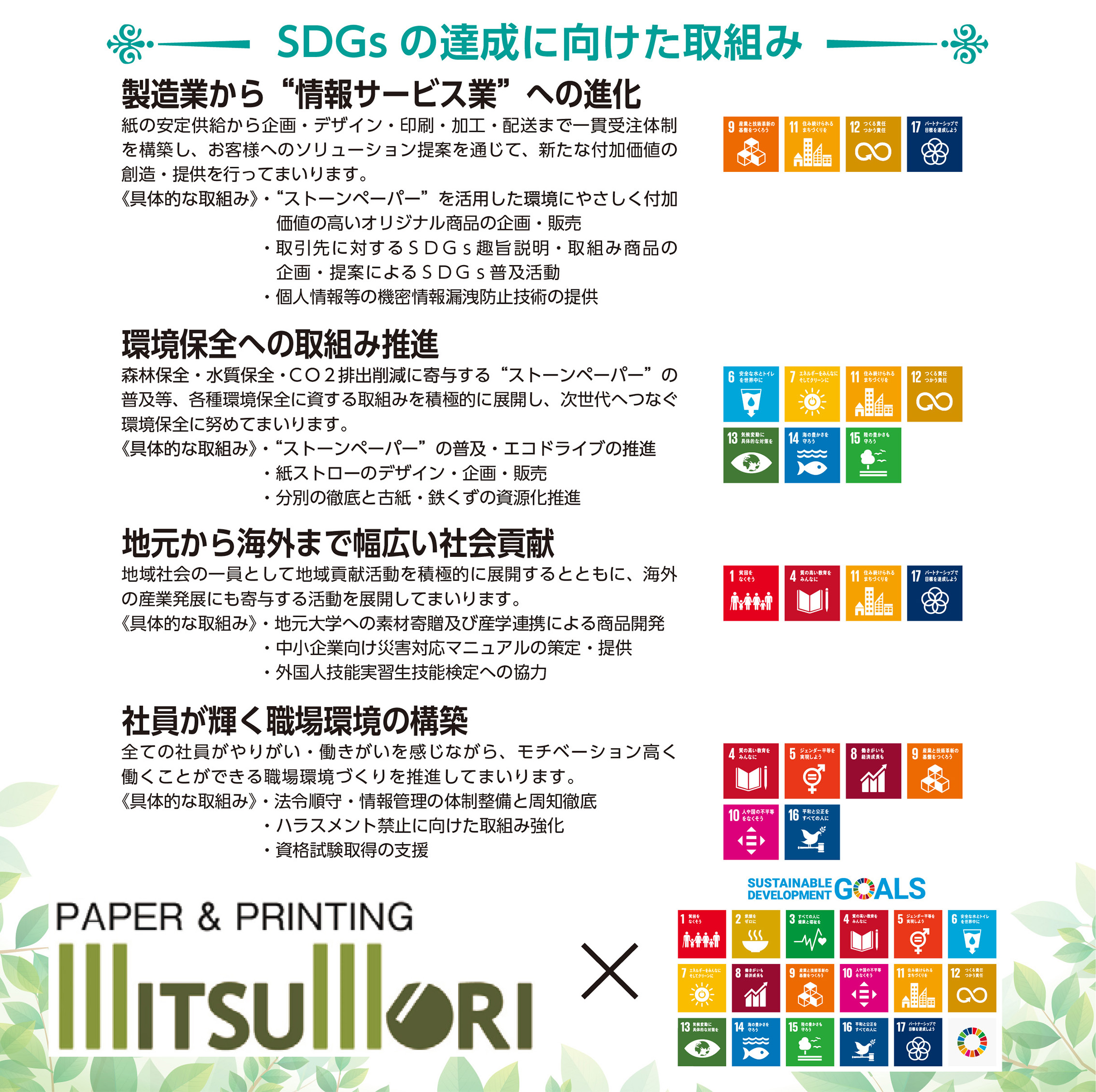 SDGｓの取組みについての宣言